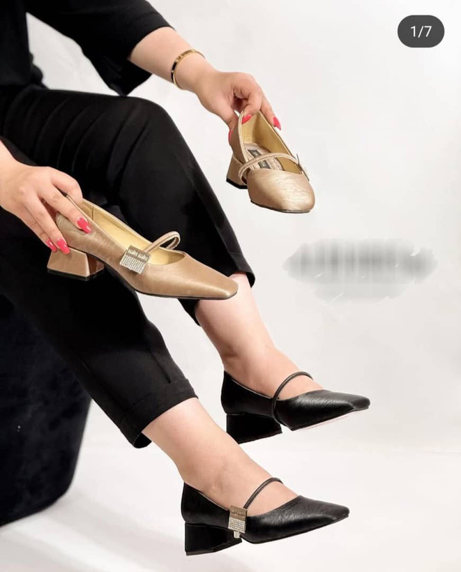 کفش مجلسی زنانه برند تگ گل پاشنه ۵ سانت