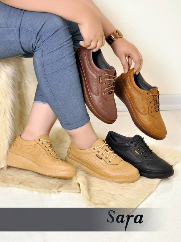 کفش طبی زنانه (مدل صبا ) کرم و مشکی